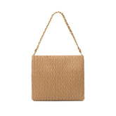 Miss Lulu Fashion Handbag for Women, Soft PU Leather Chain Hobo Shoulder Bag, Large Simple Tote Top Handle Bag with Zip for Work Shopping School Daily (Camel)